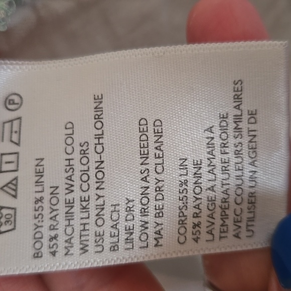 Silence + Noise | Light Gray Cropped Linen Button Down Shirt Size Medium - Picture 7 of 7